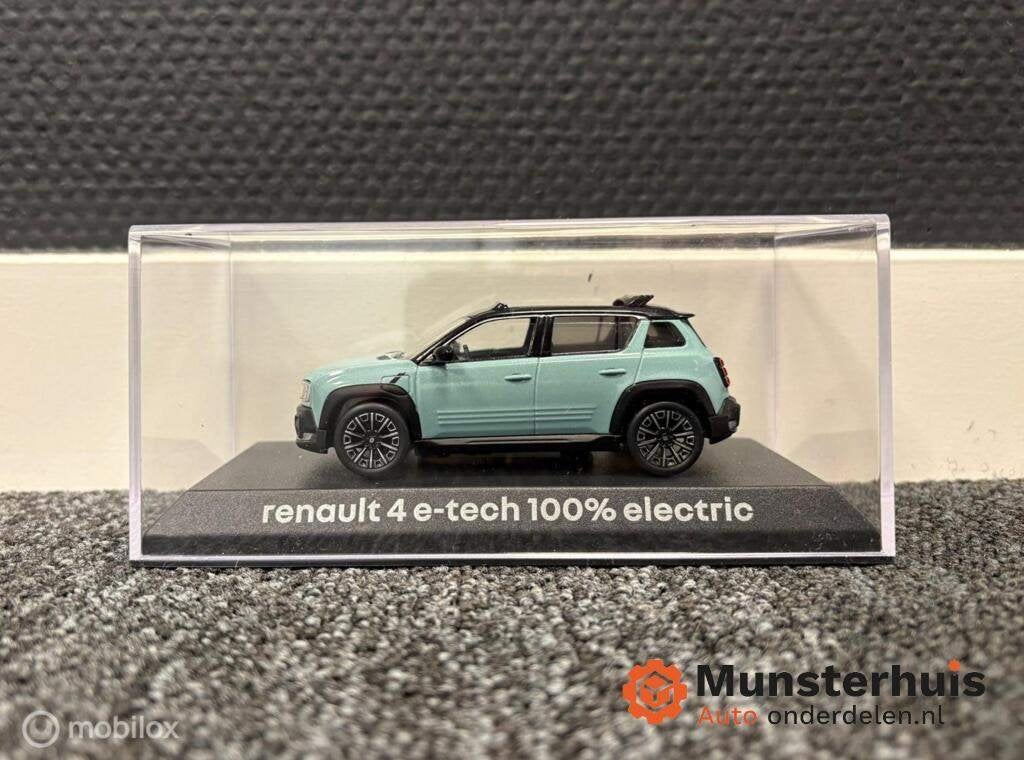 Miniatuur Renault 4 e-tech 100% electric 1/43, Ophalen of Verzenden, Nieuw, Auto, Norev