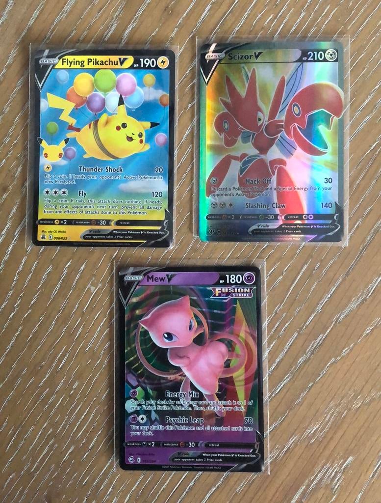 3 Pokémon kaarten, Ophalen of Verzenden, Gebruikt, Meerdere kaarten