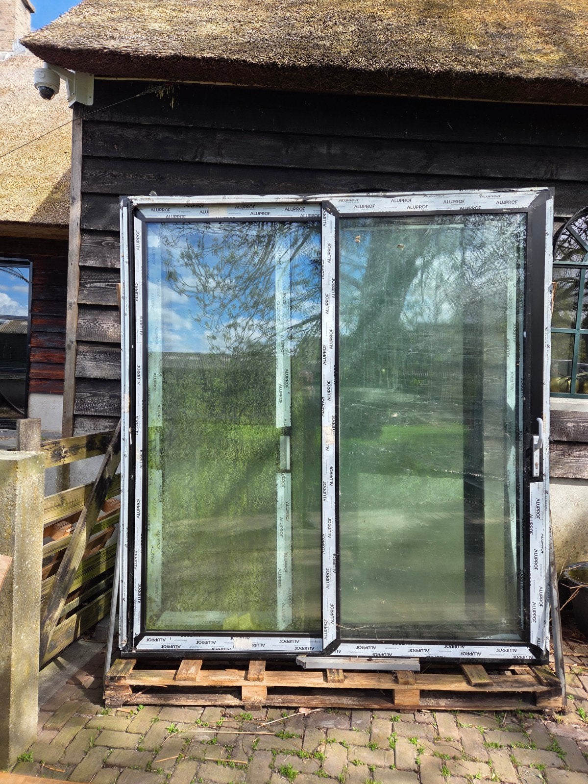 Nieuwe aluminium schuifpui H2.40xB2.20m - Schuift R-L, Ophalen, 225 cm of meer, Schuifpui, Nieuw