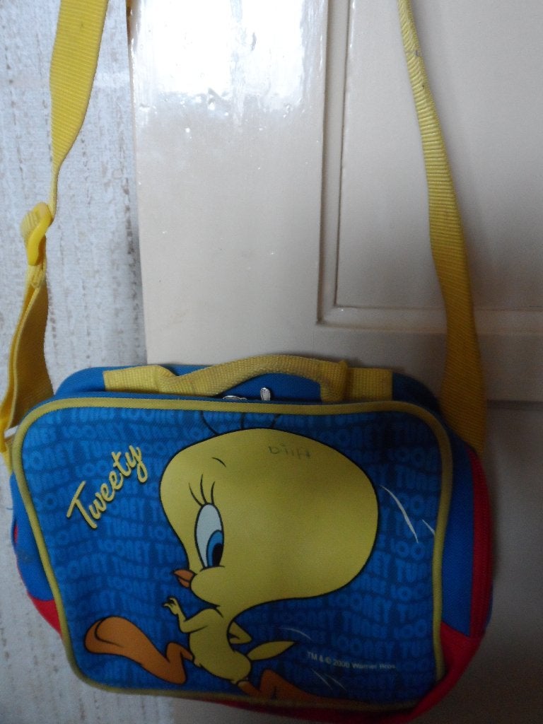 Tas (kindertas), blauw/geel/rood, tweety, 22x20 cm, Ophalen of Verzenden, Gebruikt, Blauw, Schoudertasje