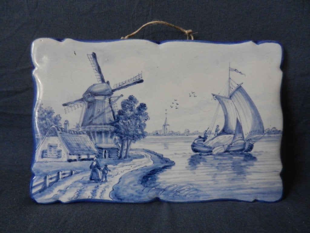 Blauwe plaque tegelplaat met vaartgezicht Westraven Utrecht, Ophalen of Verzenden