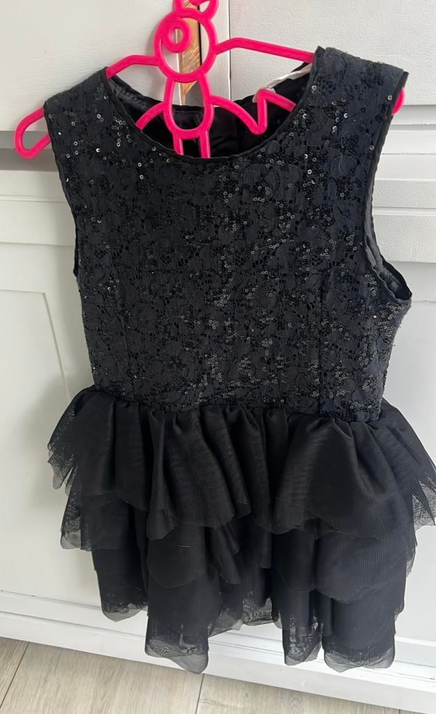 HM feestjurkje glitter jurkje 140, Kinderen en Baby's, Kinderkleding | Maat 140, Ophalen of Verzenden, Zo goed als nieuw, Meisje