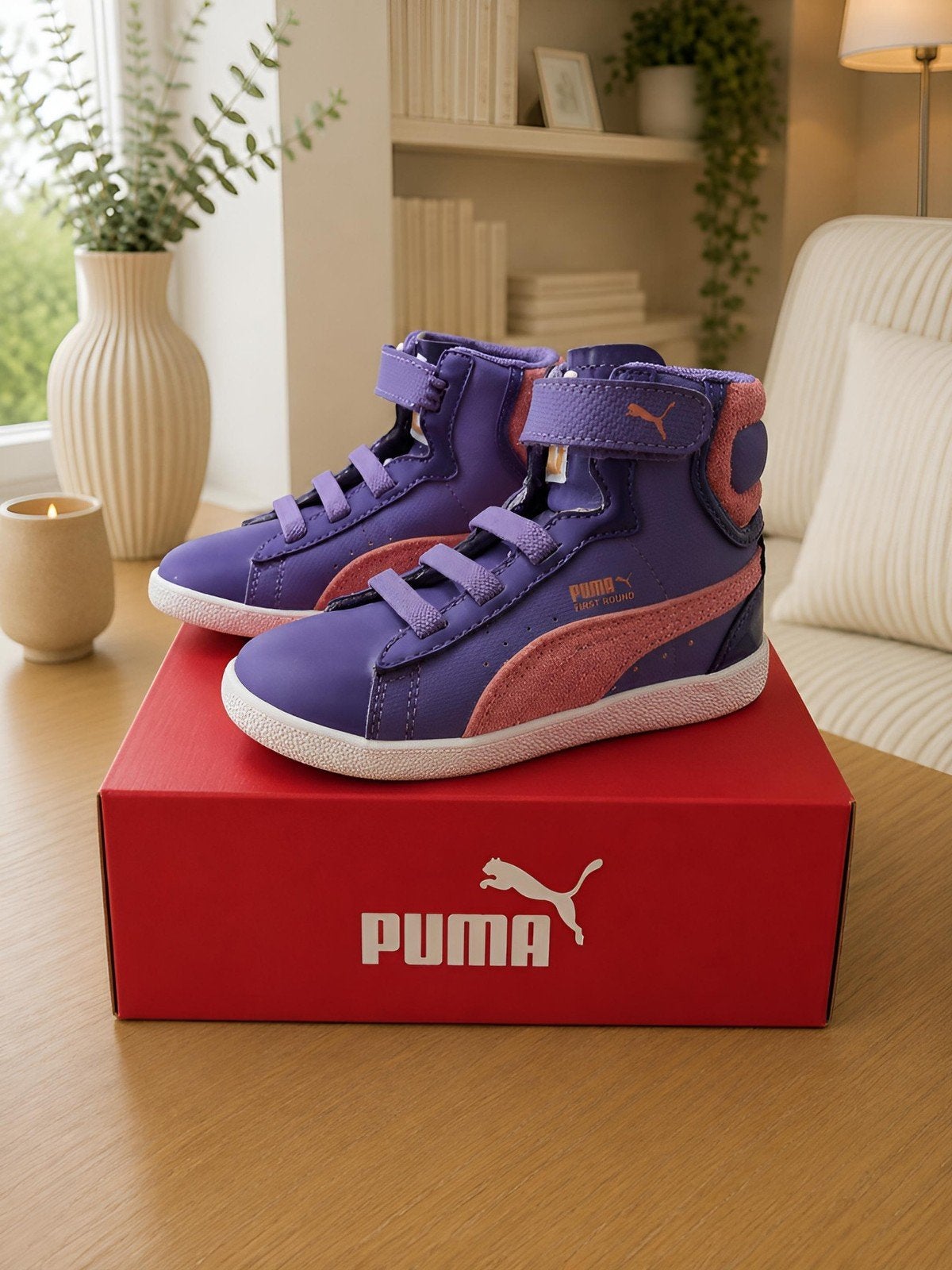 Puma First Round kindersneakers paars/roze – Hoge sneakers, Meisje, Puma, Schoenen, Nieuw