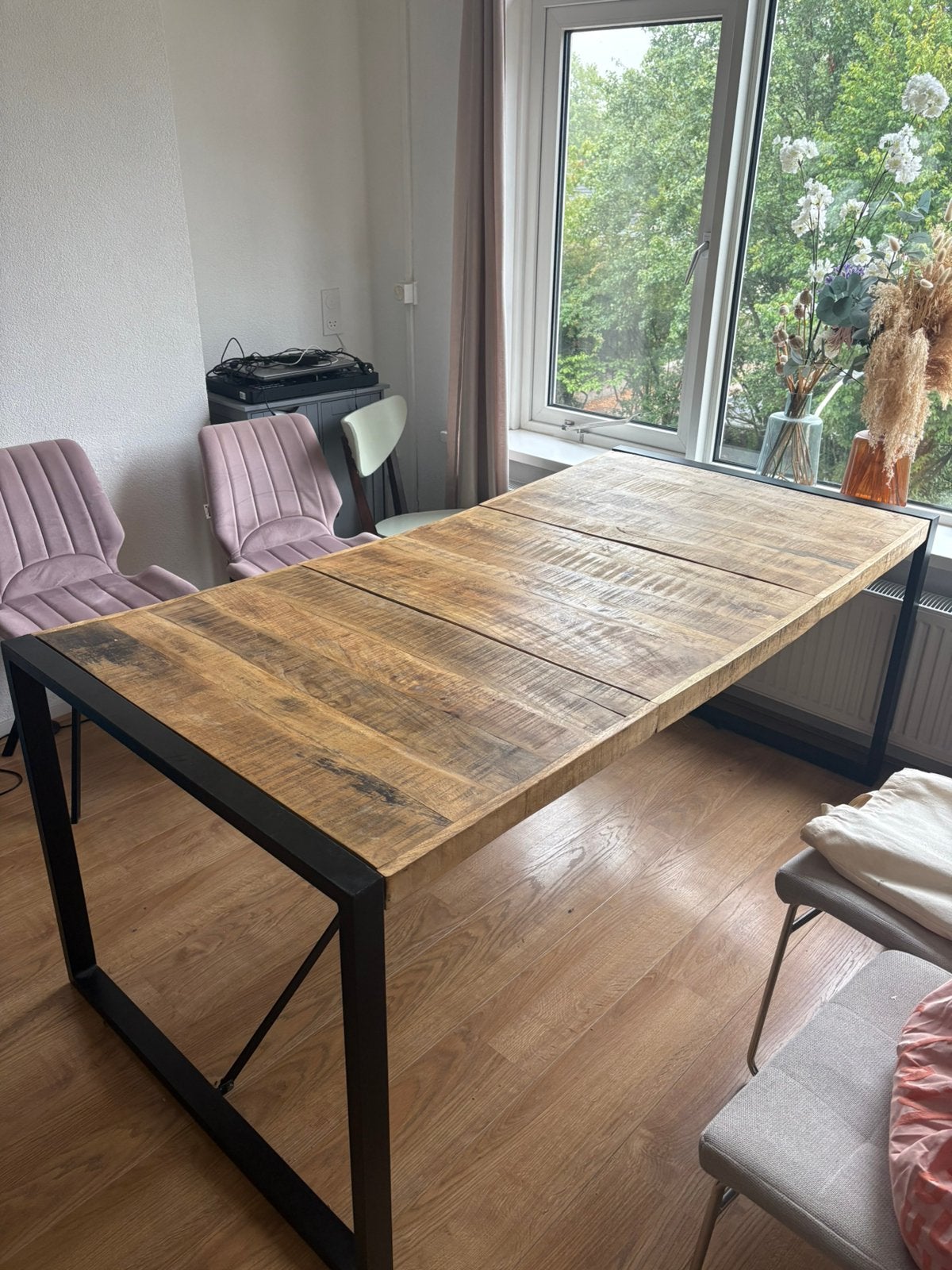 Houten eettafel 180X90, Ophalen, 50 tot 100 cm, Zo goed als nieuw, 150 tot 200 cm