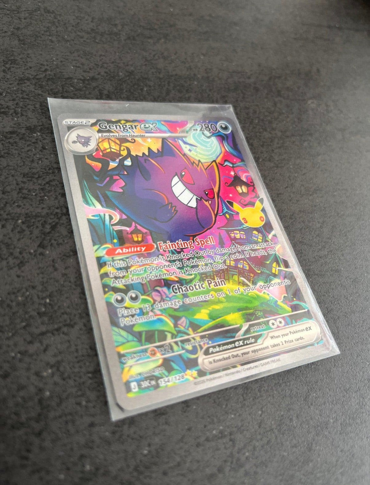Gengar EX 154/128 30th anniversary pokemon kaart, Ophalen of Verzenden, Nieuw, Losse kaart, Foil