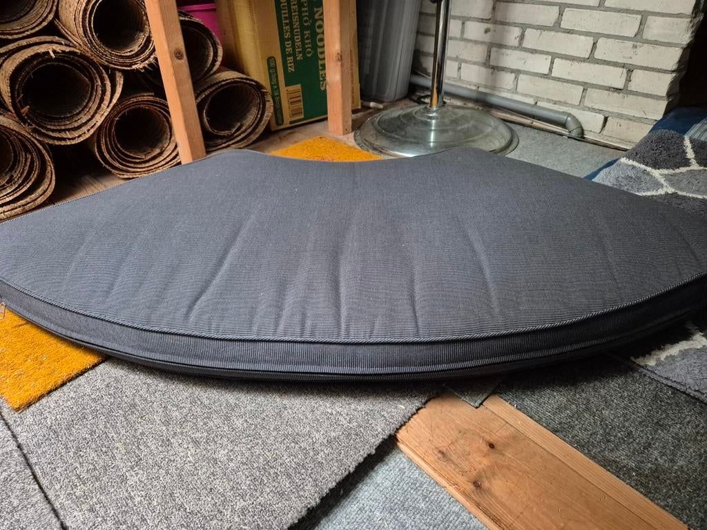 3 Halfronde Stoelkussens - Grijs - 130x55x57 cm, Ophalen
