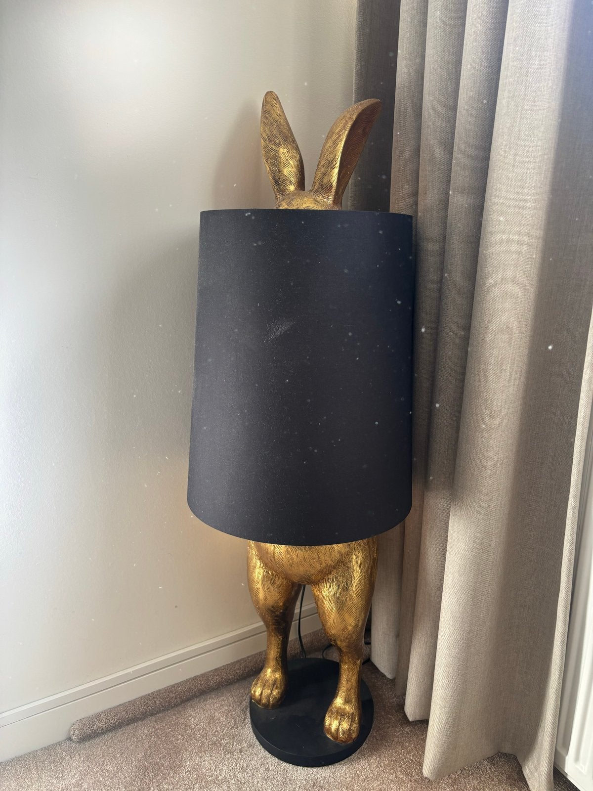 Konijn Vloerlamp - Goud & Zwart, Ophalen, Kunststof, 100 tot 150 cm, E27 (groot)