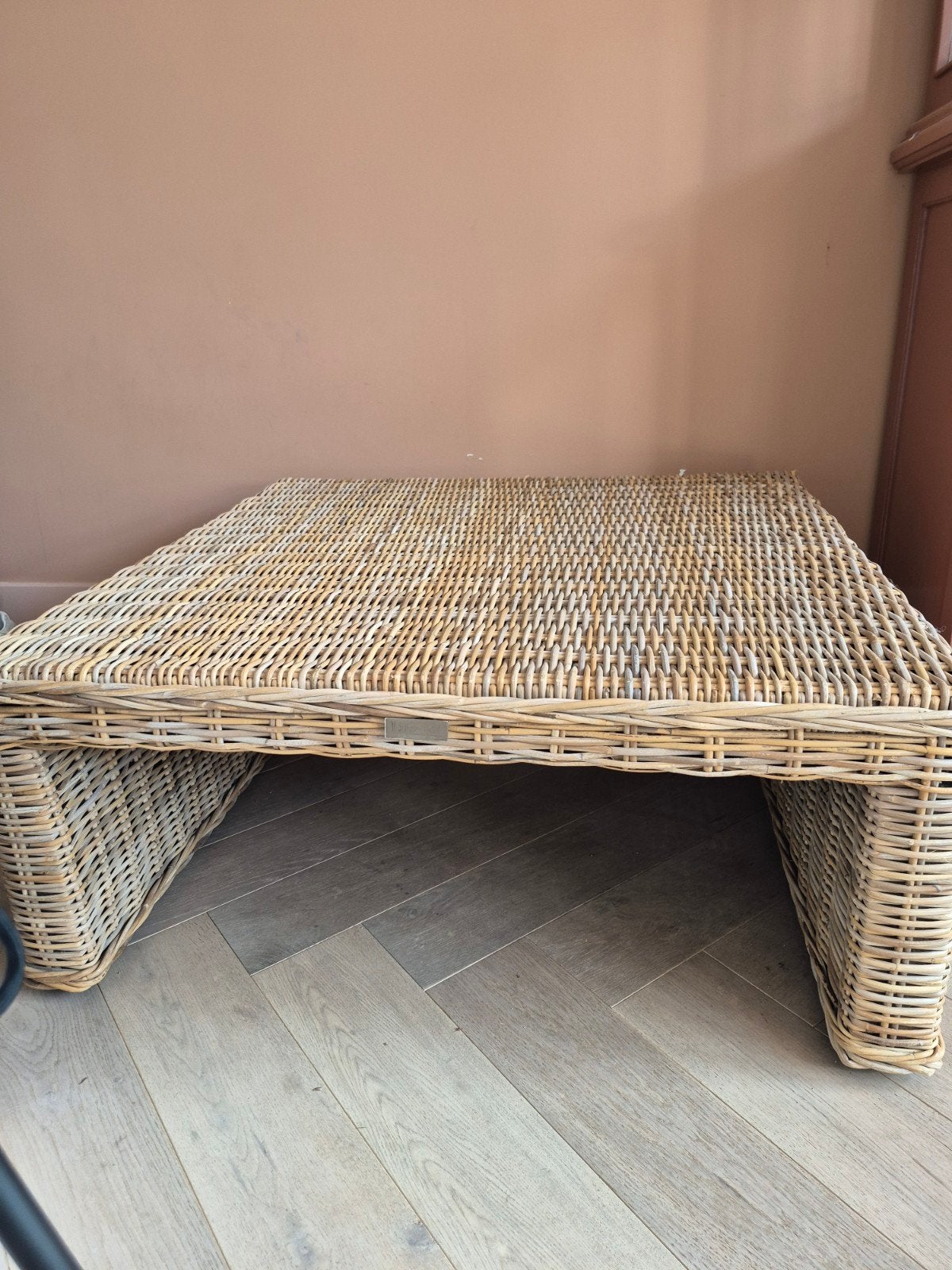 Lifestyle Home Collection rotan salontafel 100x100x40cm, Huis en Inrichting, Ophalen, Overige materialen, Vierkant, Zo goed als nieuw