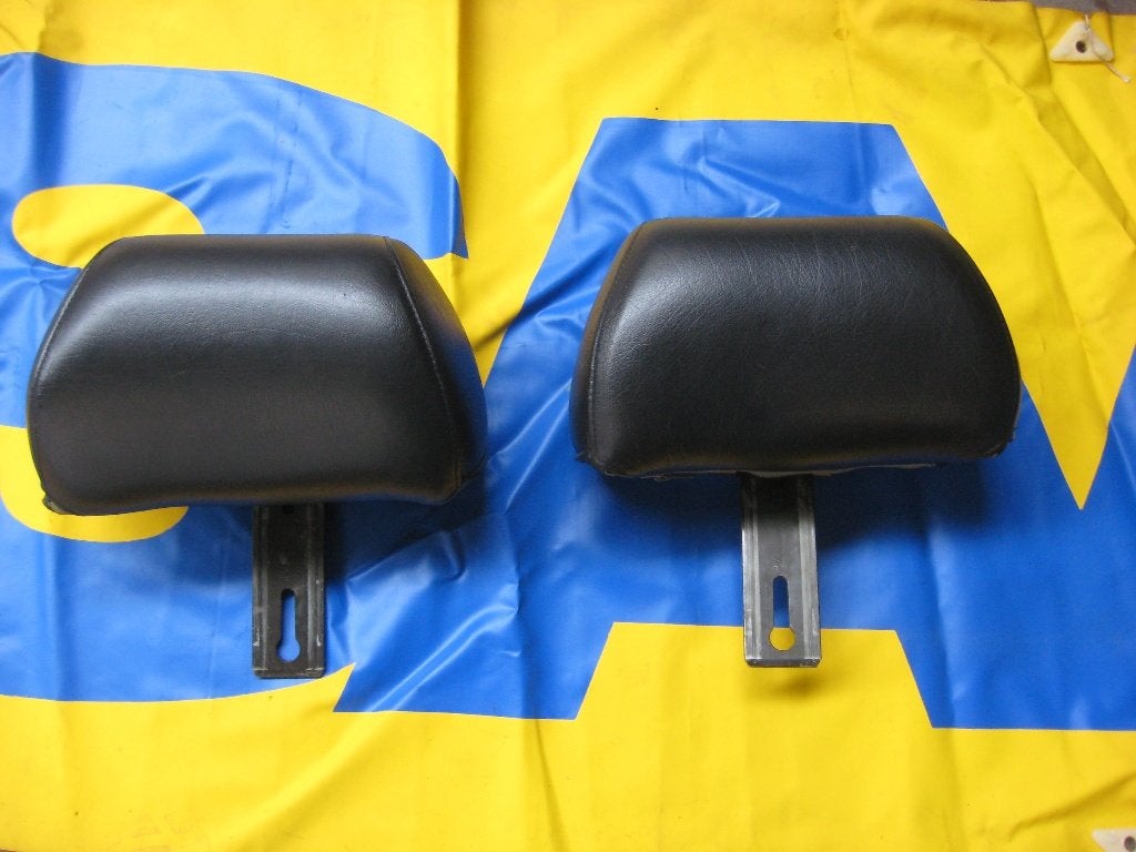 Saab 9000 hoofdsteunen achterbank, donkergrijs leder., Ophalen, Gebruikt