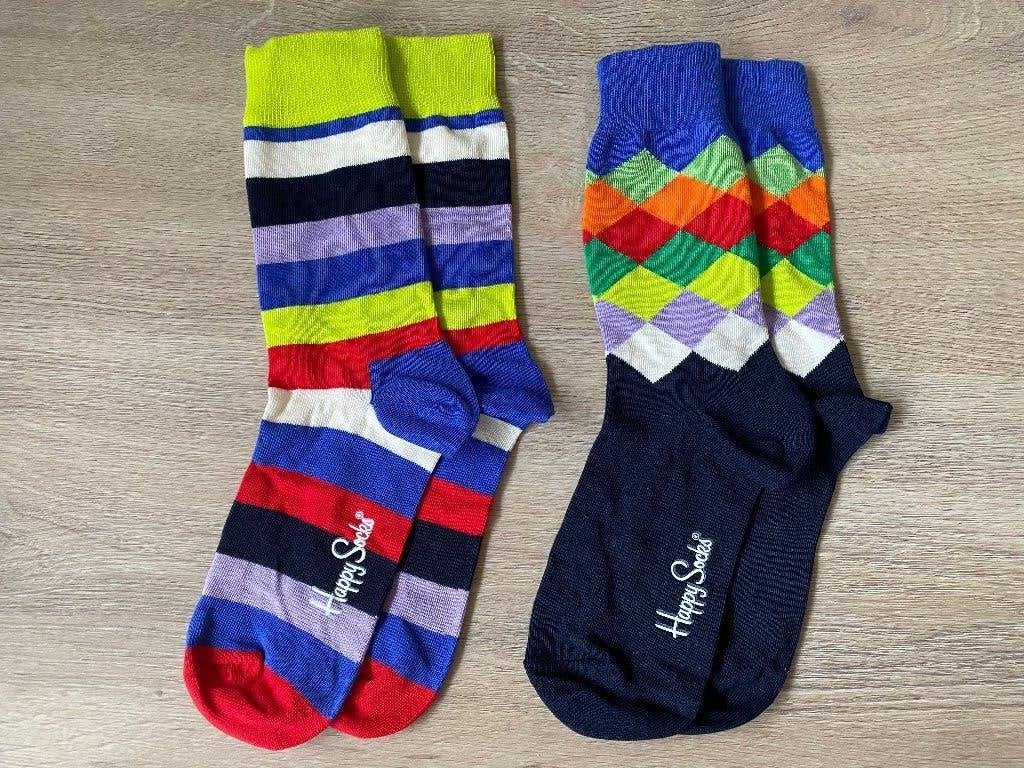 NIEUW 2 paar Happy Socks | multikleur grafisch | maat 36-40, Overige kleuren, Nieuw, Ophalen of Verzenden, Maat 39 t/m 42