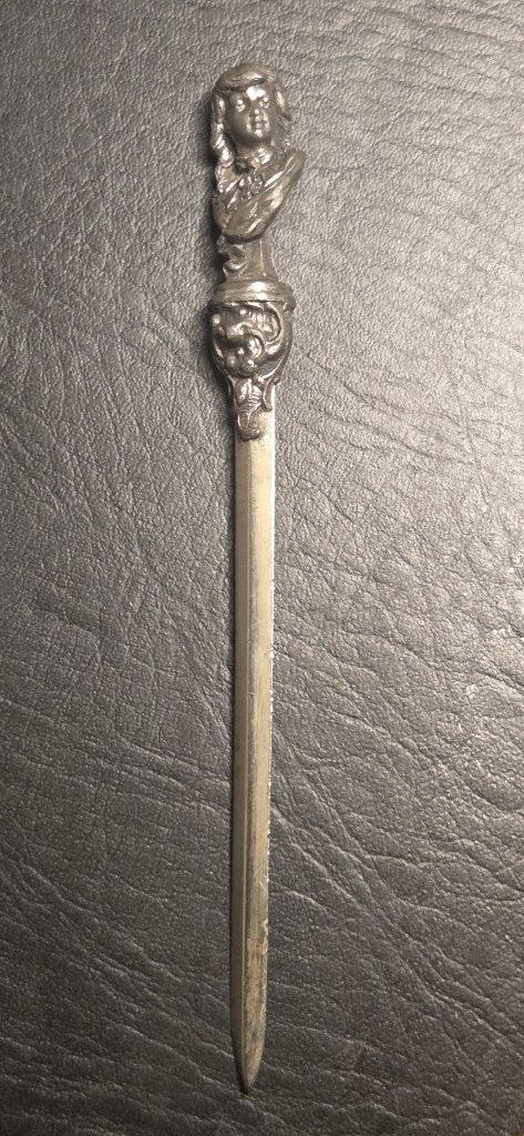 Antieke Briefopener Art-Nouveau Tin, Antiek en Kunst, Ophalen of Verzenden