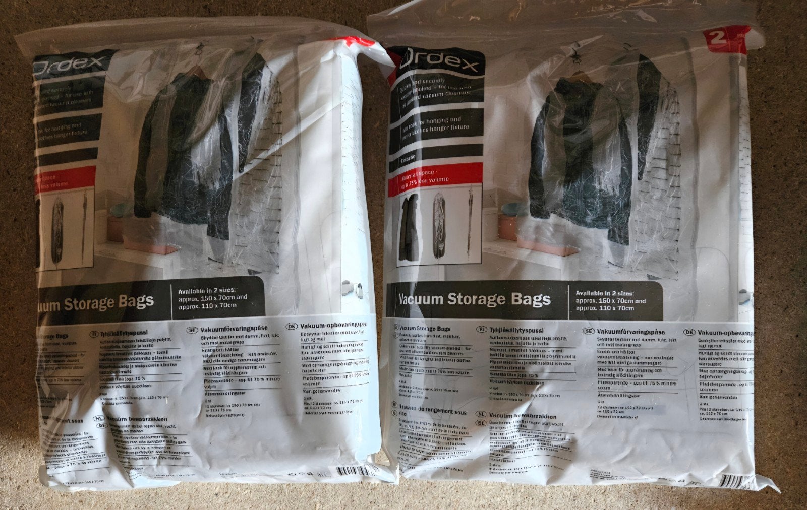 Kleding vacuüm zakken., Ophalen