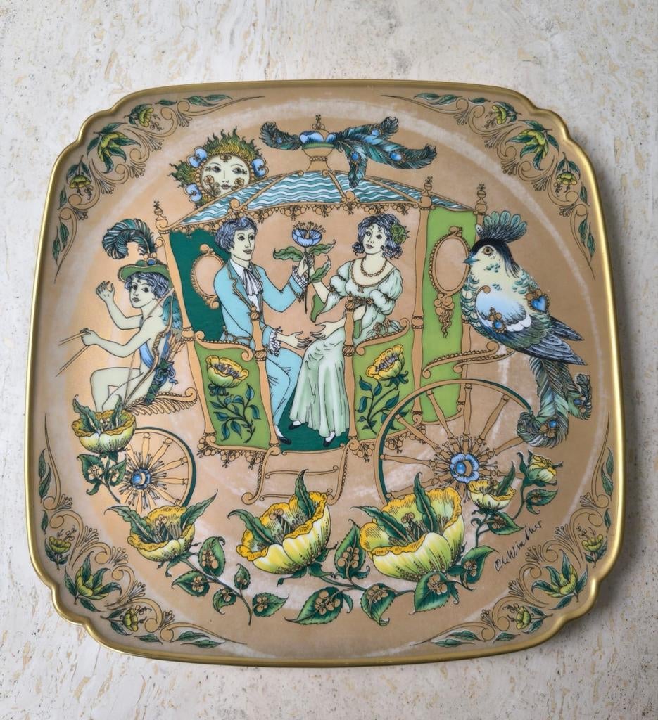 Huwelijksbord Ole Winther, 29x29 cm., Ophalen of Verzenden