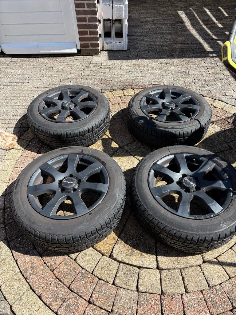 Set van 4 Winterbanden met Velgen 185/60R15, Auto-onderdelen, Ophalen, Gebruikt, 15 inch, Banden en Velgen