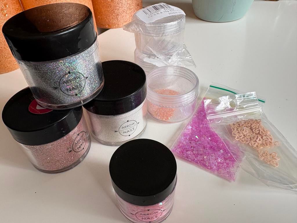 Glitter (holo) voor gel- en acrylnagels - Diverse kleuren, Ophalen of Verzenden, Zo goed als nieuw, Overige typen