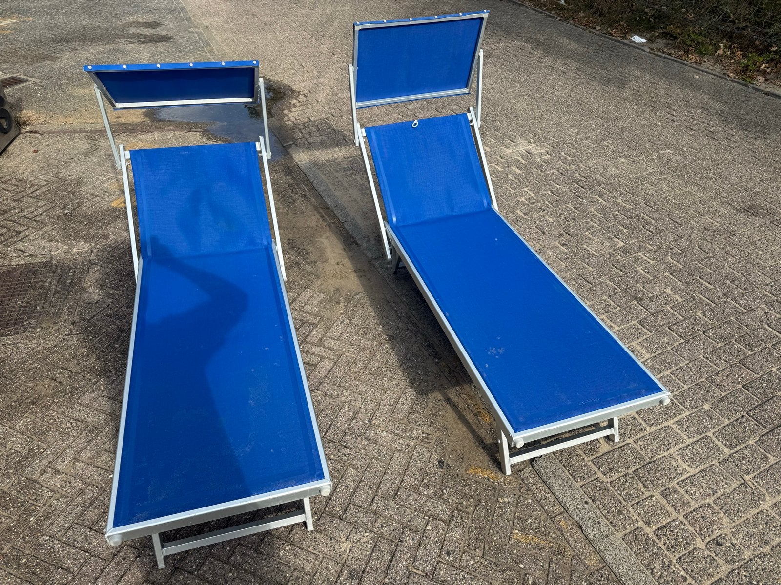 Grote partij strandbedjes te koop, Ophalen, Gebruikt, Aluminium, Inklapbaar