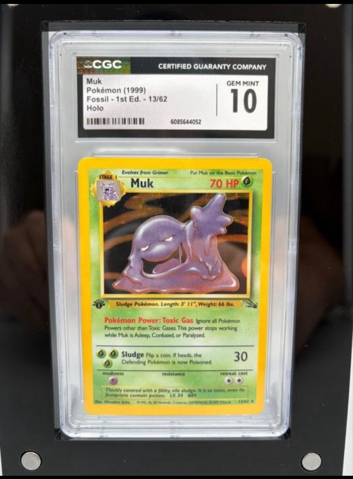 Muk Pokémon (1999) Fossil 1st Ed. - 13/62 Holo CGC GEM MINT, Ophalen of Verzenden, Nieuw, Losse kaart, Foil