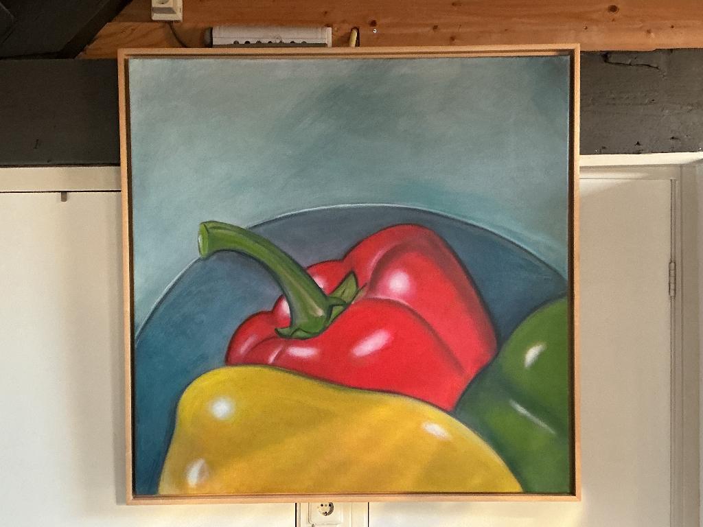 Schilderij origineel gouache/acryl techniek, Ophalen