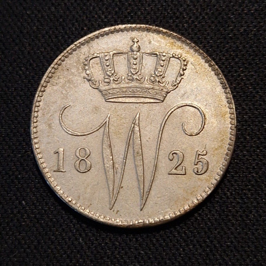 25 cent 1825 B, Postzegels en Munten, Munten | Nederland, Verzenden, Zilver, 25 cent, Koning Willem I