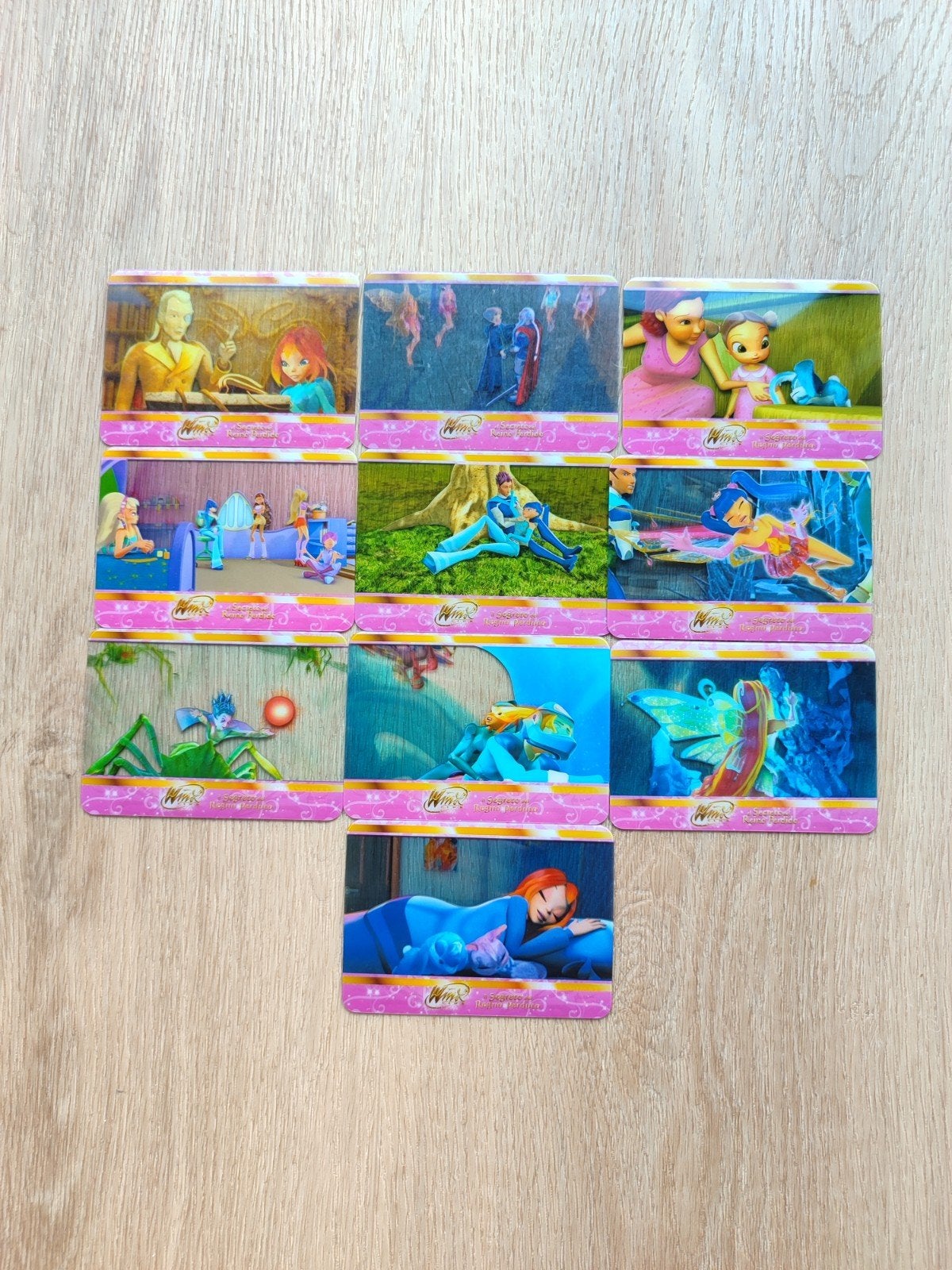 Winx Club Lamincards - Set van 10 kaarten, Ophalen of Verzenden, Overige figuren, Gebruikt, Papier, Kaart of Schrift