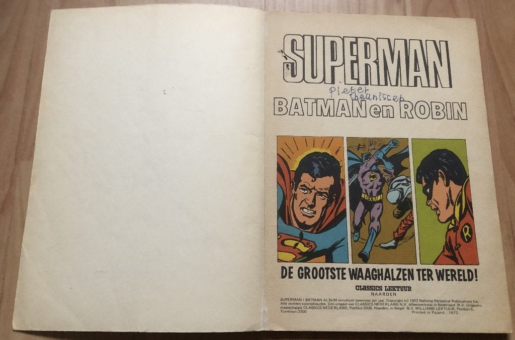 SUPERMAN - SUPERMAN, BATMAN EN ROBIN - SPECIAAL SUPER, Eén stripboek, Ophalen of Verzenden, Zo goed als nieuw