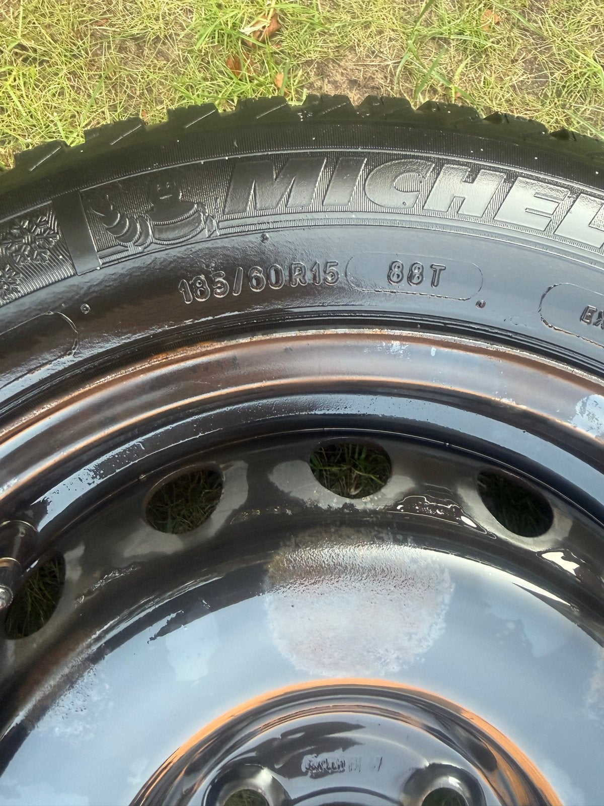Michelin 185/60R15 88T , 4 Winterbanden op stalen velg, Ophalen of Verzenden, Gebruikt