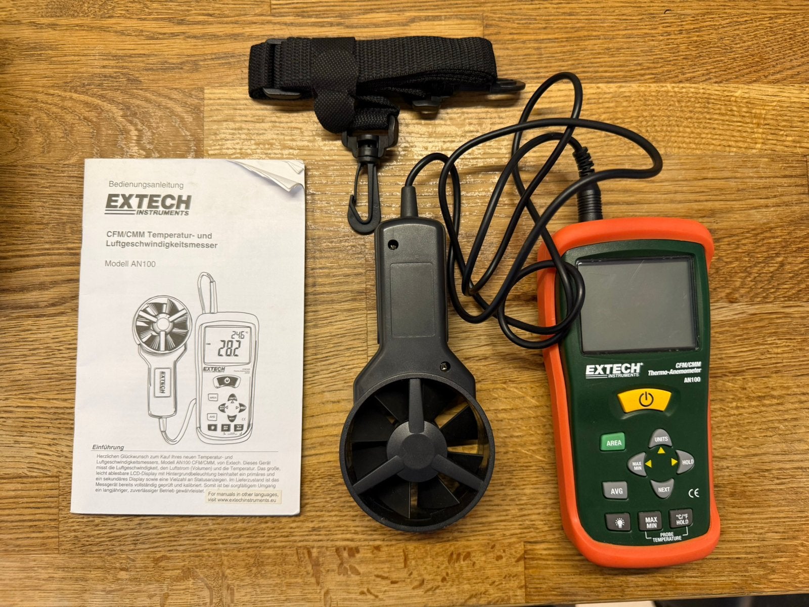 Extech AN100 Anemometer 0.4 tot 30 m/s, Ophalen of Verzenden, Zo goed als nieuw, Temperatuur