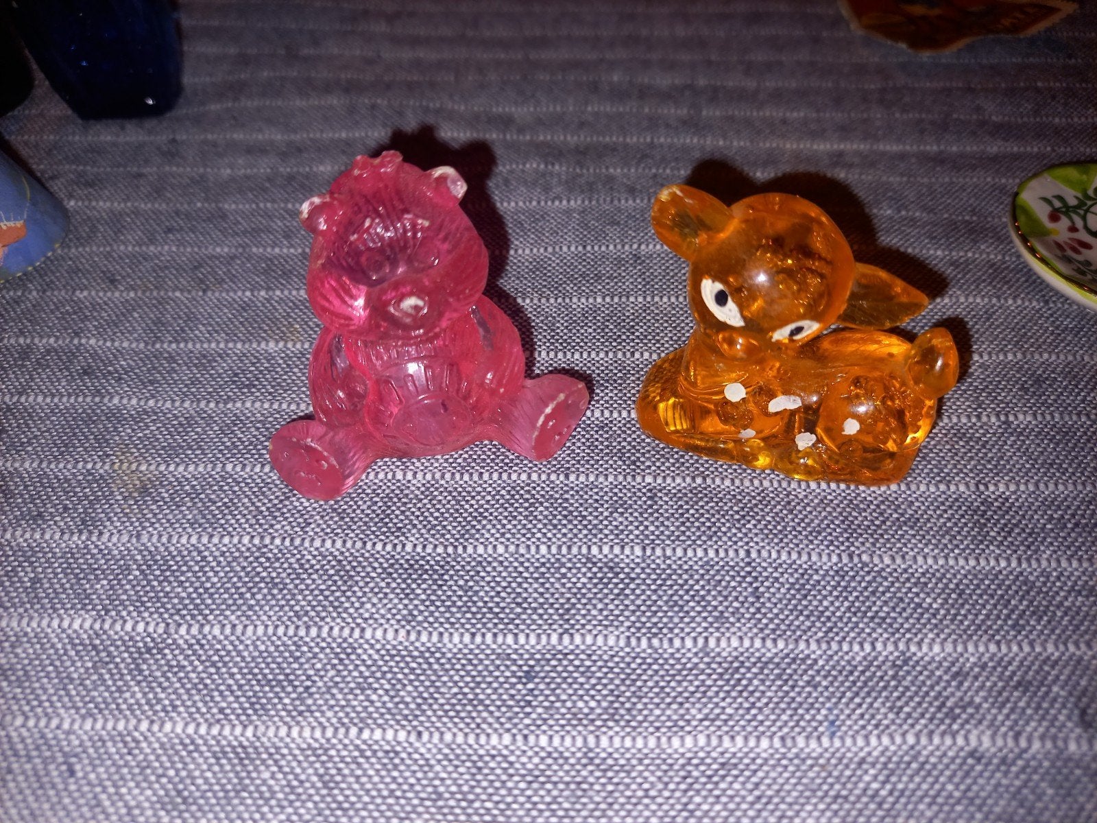 2 Vintage Beeldjes van Hard Plastic - Jaren '60/'70, Ophalen of Verzenden, Gebruikt, Wild dier, Beeldje of Figuurtje