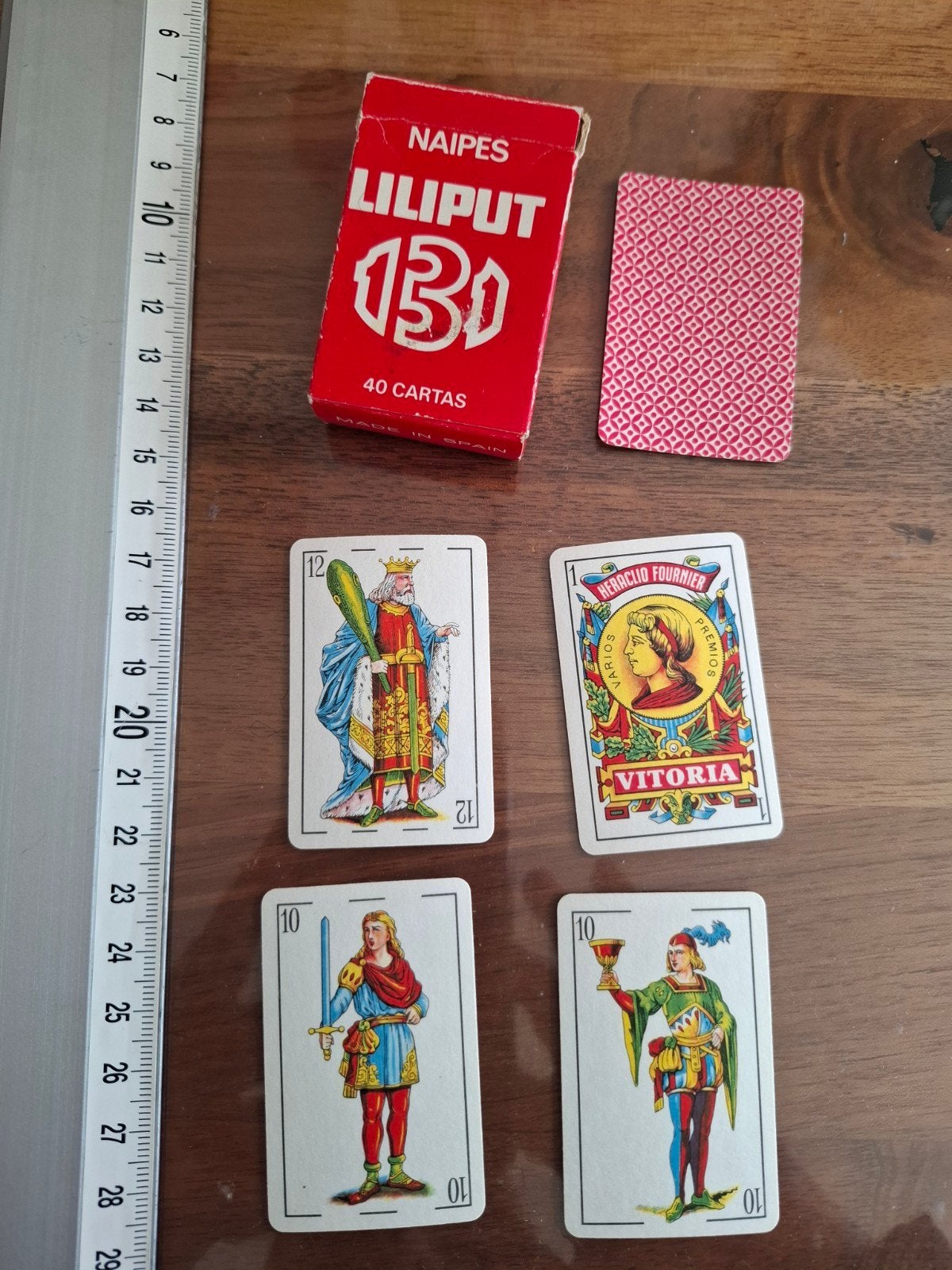Vintage Naipes Liliput speelkaarten, 40 kaarten, Vitoria, Een of twee spelers, Ophalen of Verzenden, Gebruikt, Heraclio Fournier