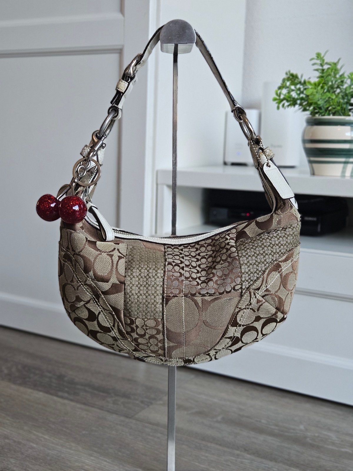Originele Coach Soho Patchwork Schoudertasje Bruin/Beige, Ophalen of Verzenden, Gebruikt, Beige, Schoudertasje