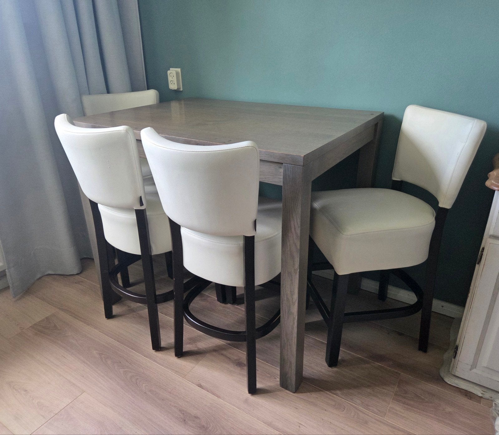 Eethoek (Bartafel) met 4 stoelen (Barkrukken), Ophalen, Gebruikt, Vier personen, Rechthoekig