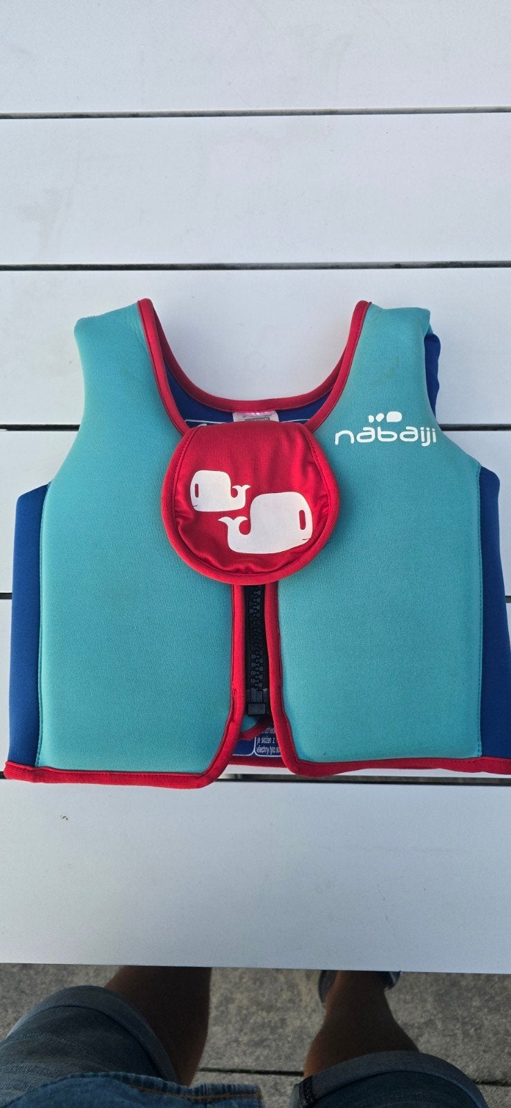 Decathlon Nabaiji zwemvest schuimrubber blauw/rood maat S, Jongen of Meisje, Ophalen of Verzenden, Zo goed als nieuw, Zwem-accessoire