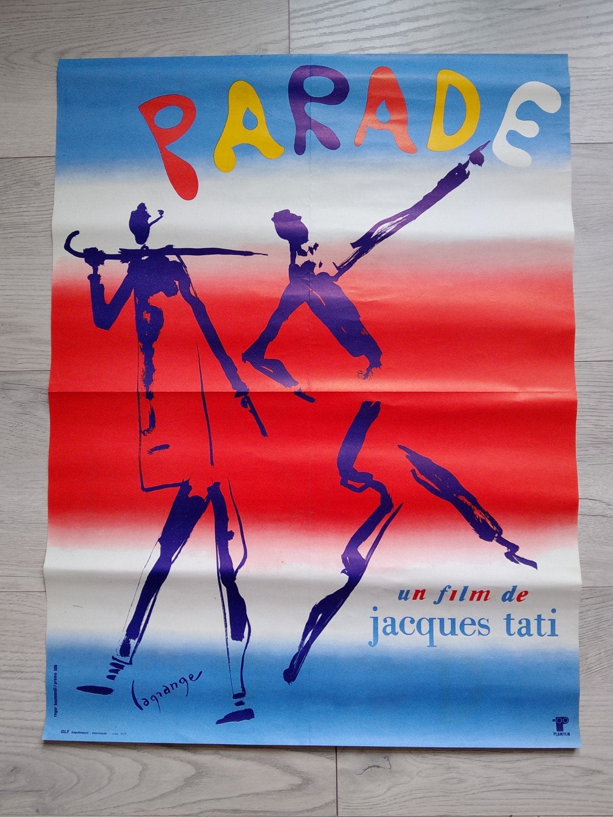 Vintage Filmposter 'Parade' - Jacques Tati (1974), Verzamelen, Posters, Gebruikt, Film en Tv, A1 t/m A3, Rechthoekig Staand, Ophalen of Verzenden