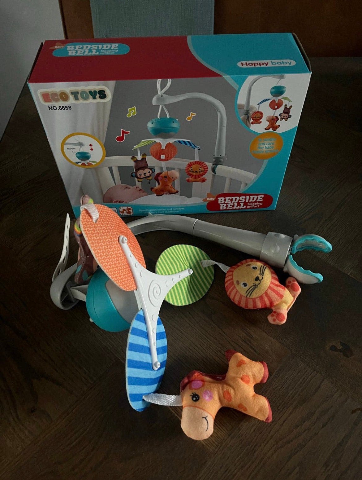 Ecotoys Baby muziek mobiel met Dierenhangers, Ophalen of Verzenden, Gebruikt, Mobiel