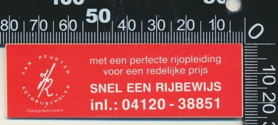 Sticker: Van Heugten Autorijscholen, Ophalen of Verzenden, Zo goed als nieuw, Bedrijf of Vereniging