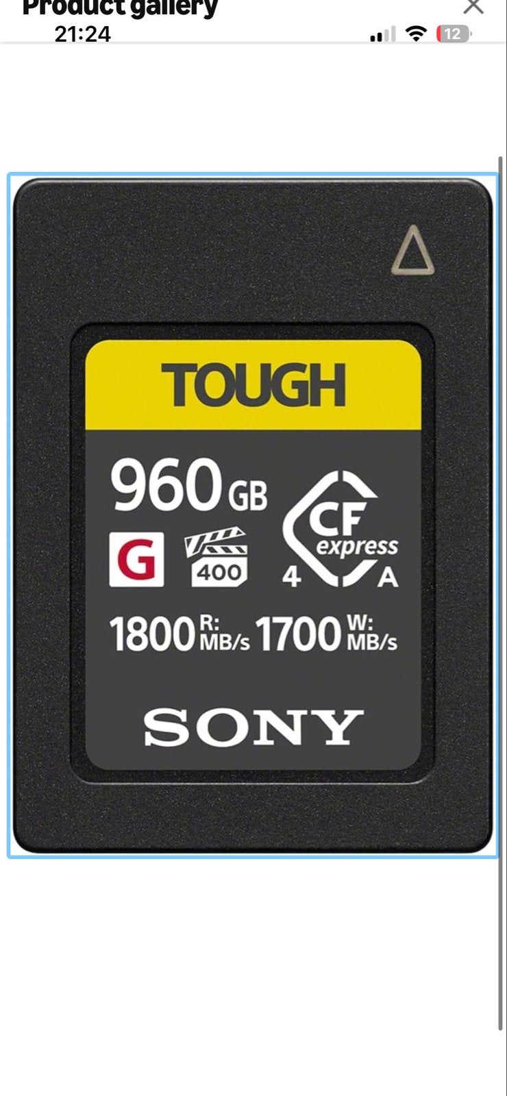 Sony TOUGH CFexpress Type A Geheugenkaart 960GB, CFexpress Type B, 1 TB of meer, Nieuw, Ophalen of Verzenden