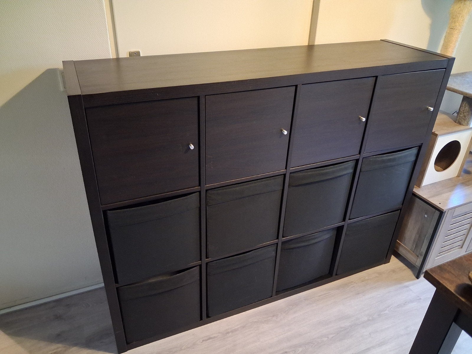IKEA KALLAX kast 3x4 vakken – zwart – nette staat, Ophalen, Gebruikt, Kallax