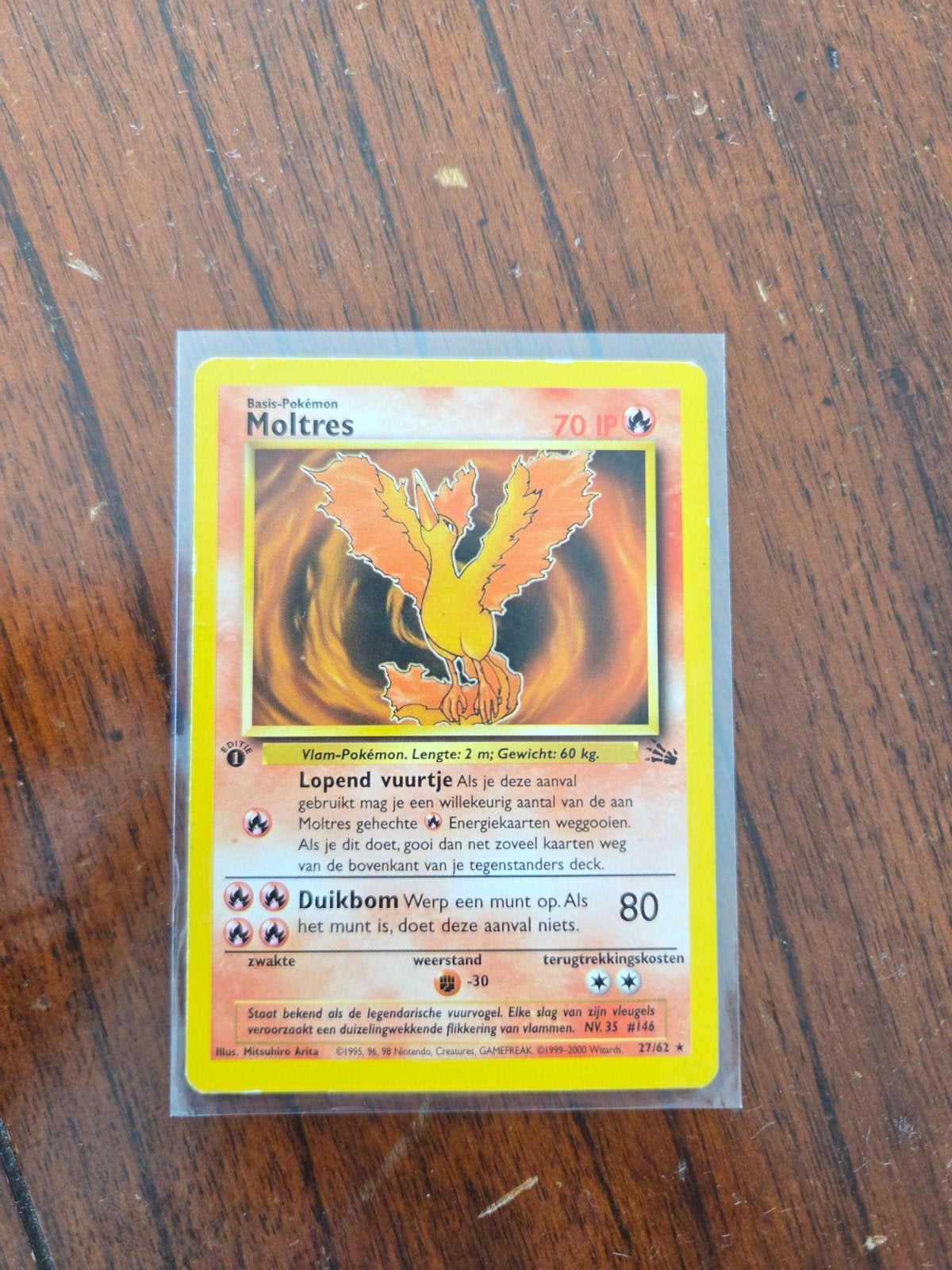 Moltres 1st Edition 27/62 (dutch), Ophalen of Verzenden, Gebruikt, Losse kaart