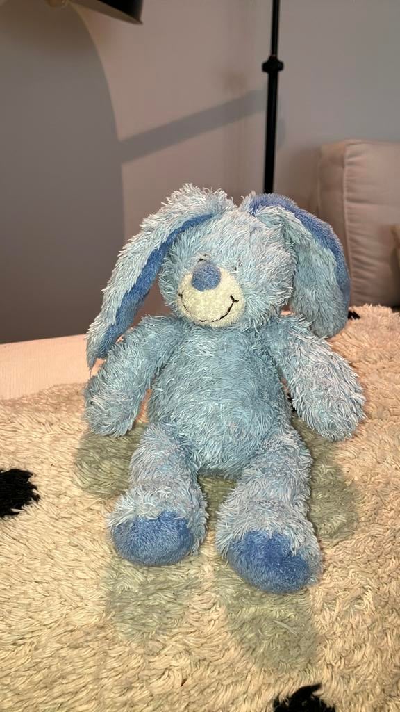 ‘N knuffel voor jou  blauw konijn, Gebruikt, Blauw, Konijn, Ophalen of Verzenden