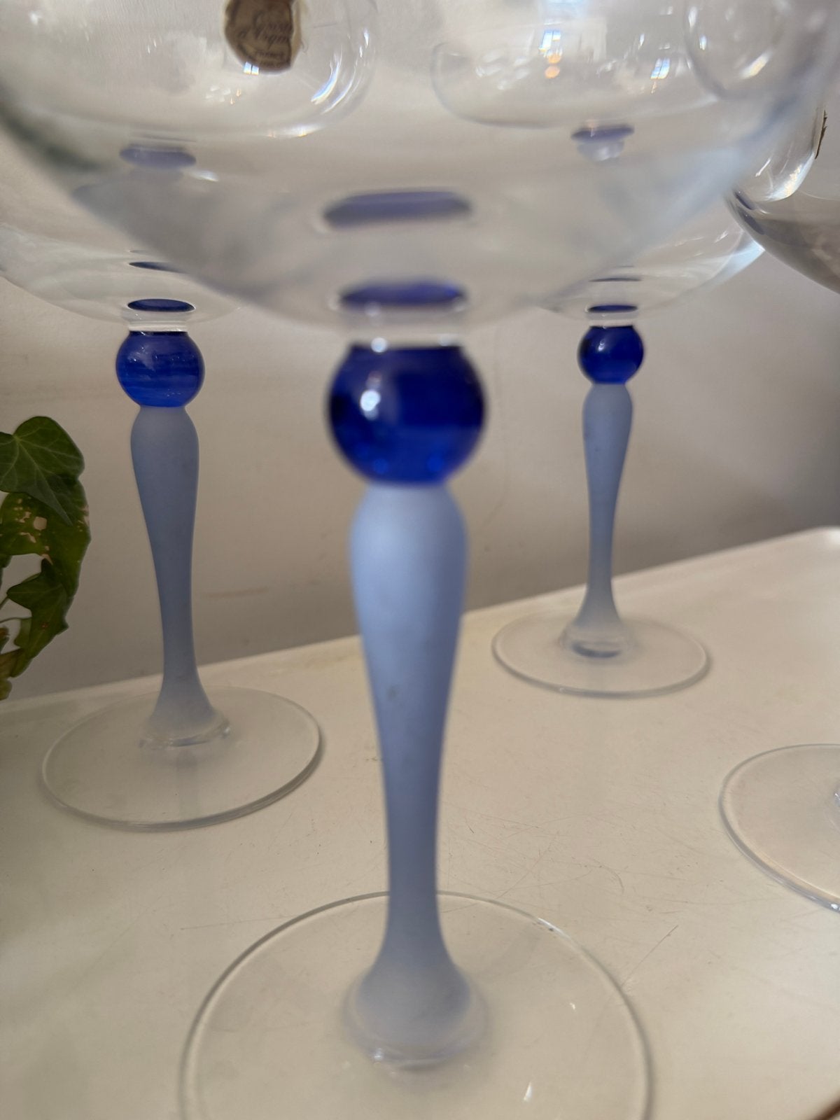 Cristal D’Argue kristallen champagne coupes set van 4, Antiek en Kunst, Ophalen of Verzenden