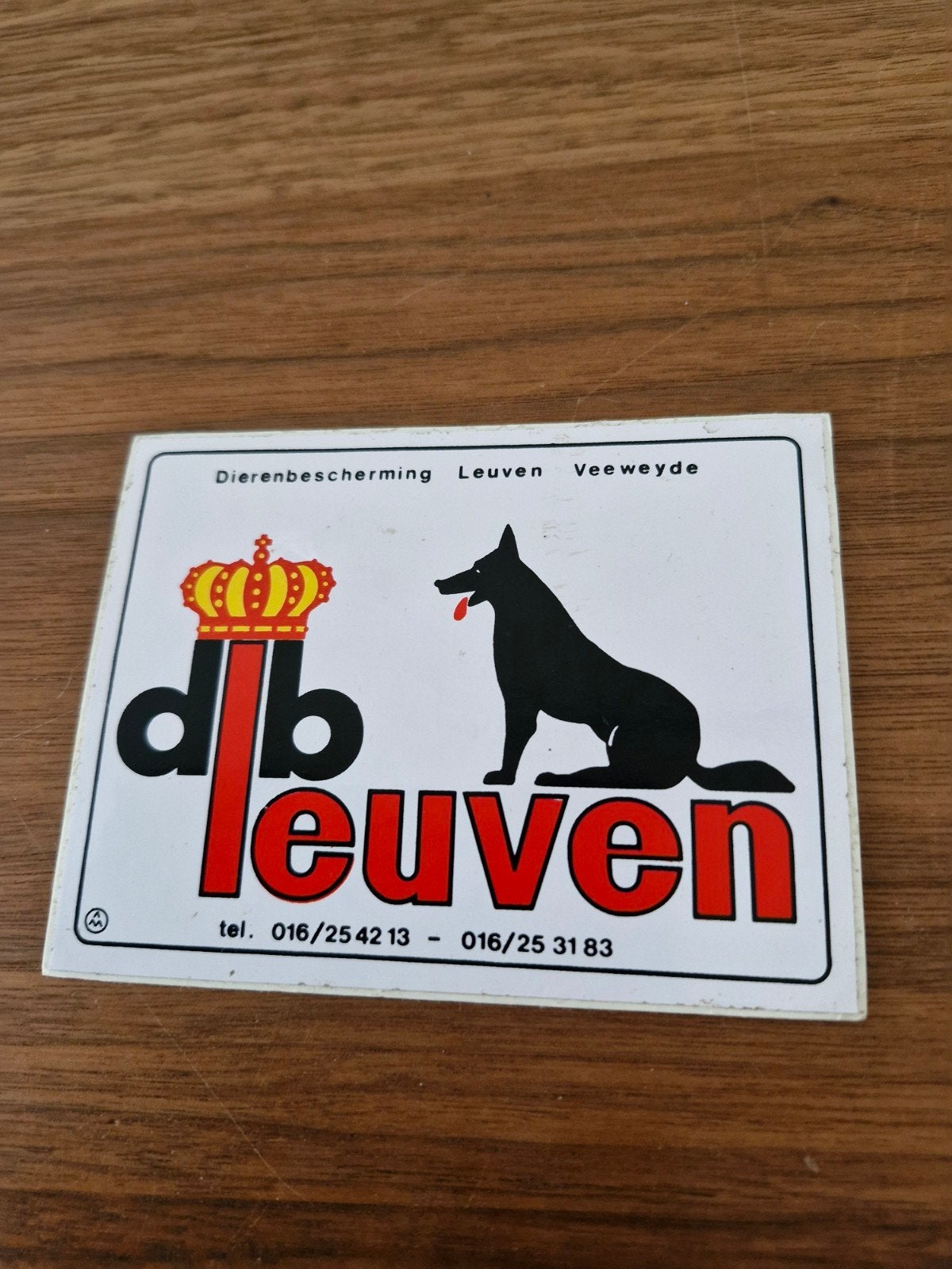 8322 Vintage Sticker Dierenbescherming Leuven Veeweyde, Verzamelen, Ophalen of Verzenden, Gebruikt, Dier en Natuur