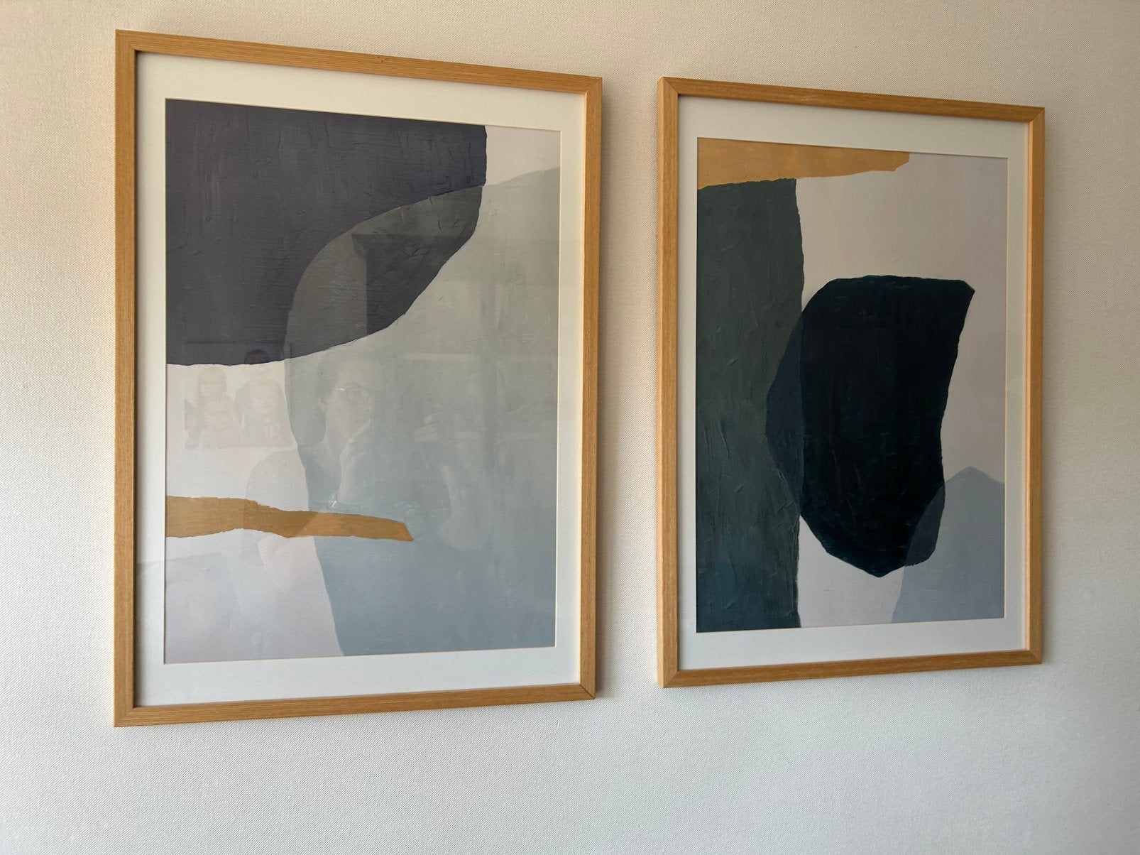 2 abstracte posters met lijst, Ophalen, Zo goed als nieuw