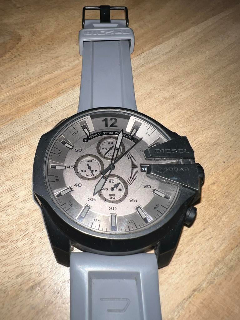 Diesel DZ4496 Mega Chief horloge met siliconen band, Sieraden, Tassen en Uiterlijk, Horloges | Heren, Overige merken, Gebruikt