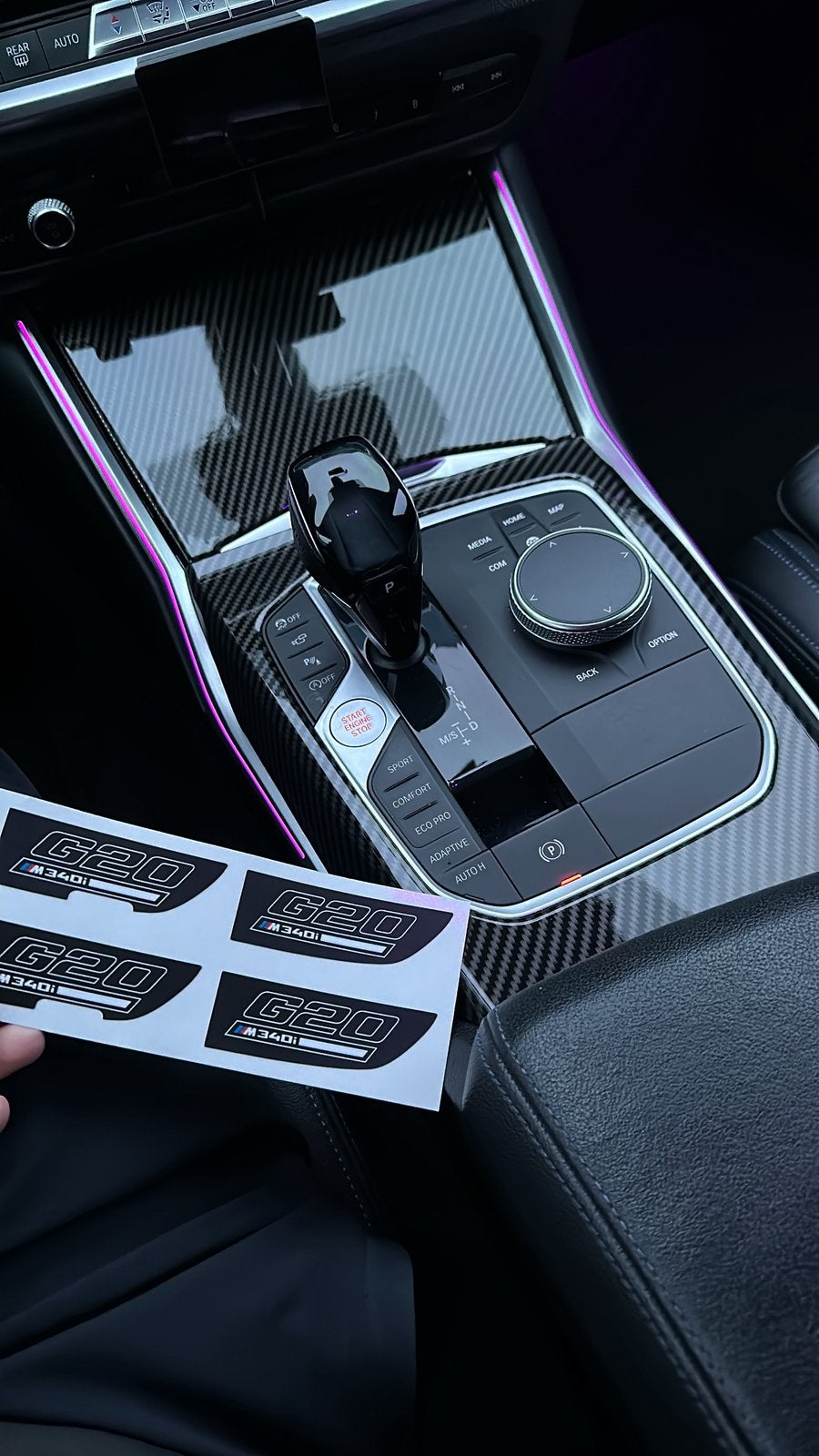 Sticker M340i G20 Bmw middenconsole, Ophalen of Verzenden