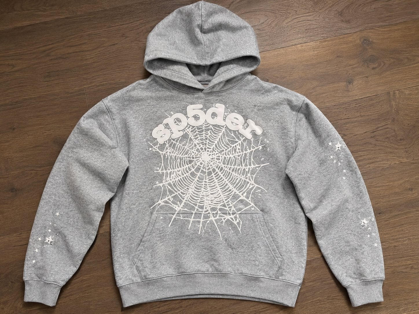 Sp5der Worldwide Hoodie Grijs - Maat M, Kleding | Heren, Ophalen of Verzenden, Zo goed als nieuw, Grijs