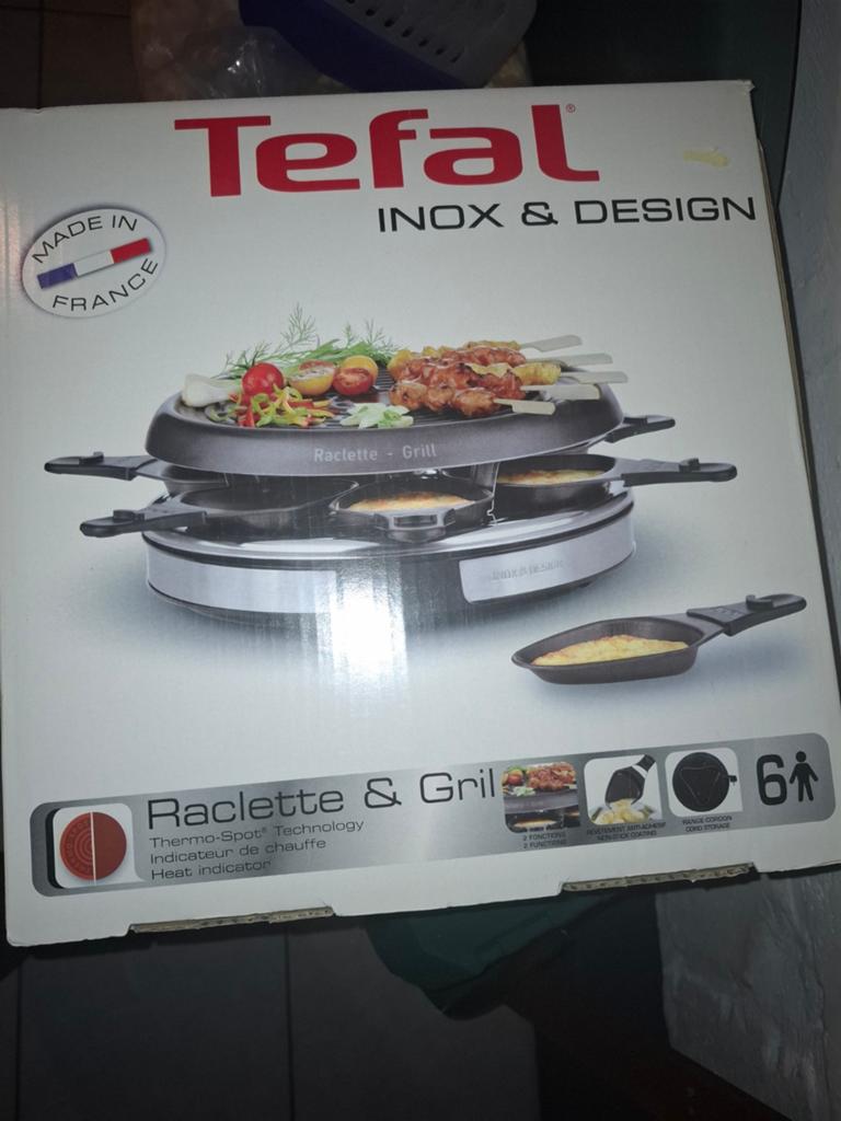 Tefal Raclette & Grill Inox & Design - Nieuw in doos, Ophalen of Verzenden, Nieuw