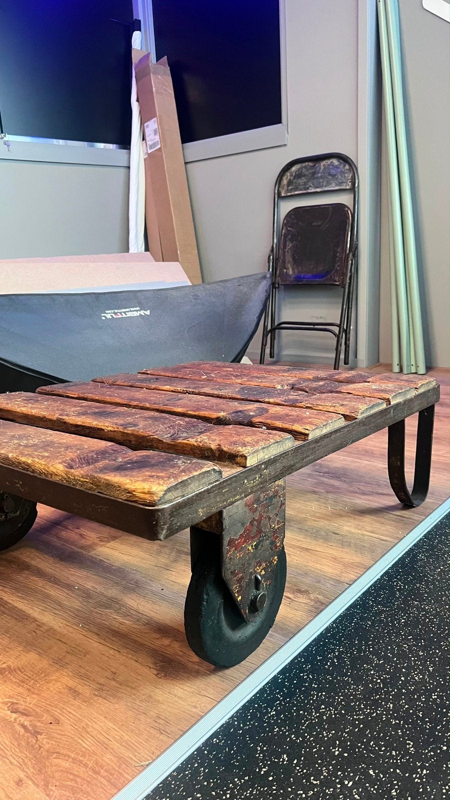 Industriele pallet salontafel, Ophalen, Gebruikt, Rechthoekig, 50 tot 100 cm