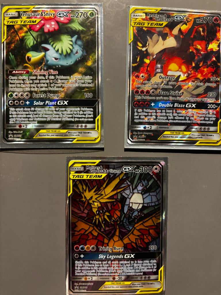 Pokémon TAG TEAM Kaarten: Venusaur & Snivy, Reshiram & Ch, Ophalen of Verzenden, Zo goed als nieuw