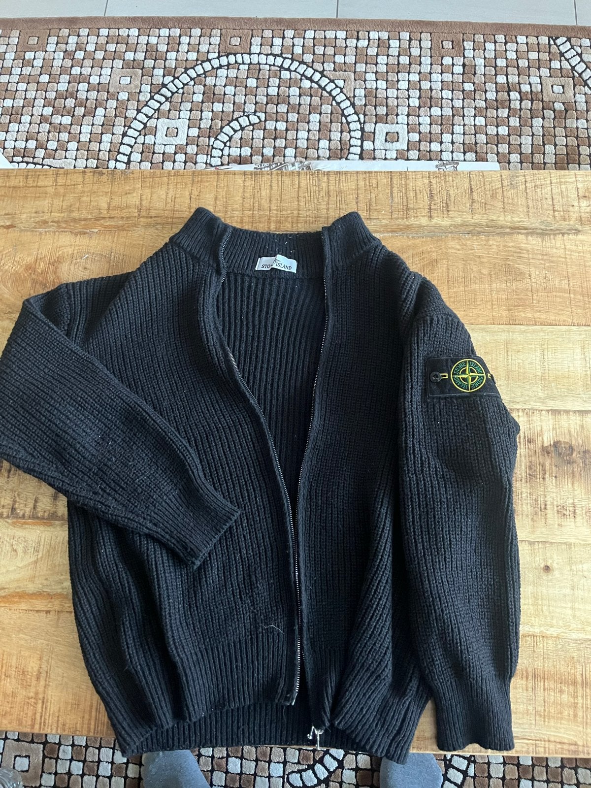 Stone Island vest met rits - Zwart - Maat L, Ophalen of Verzenden, Gedragen, Maat 52/54 (L), Zwart