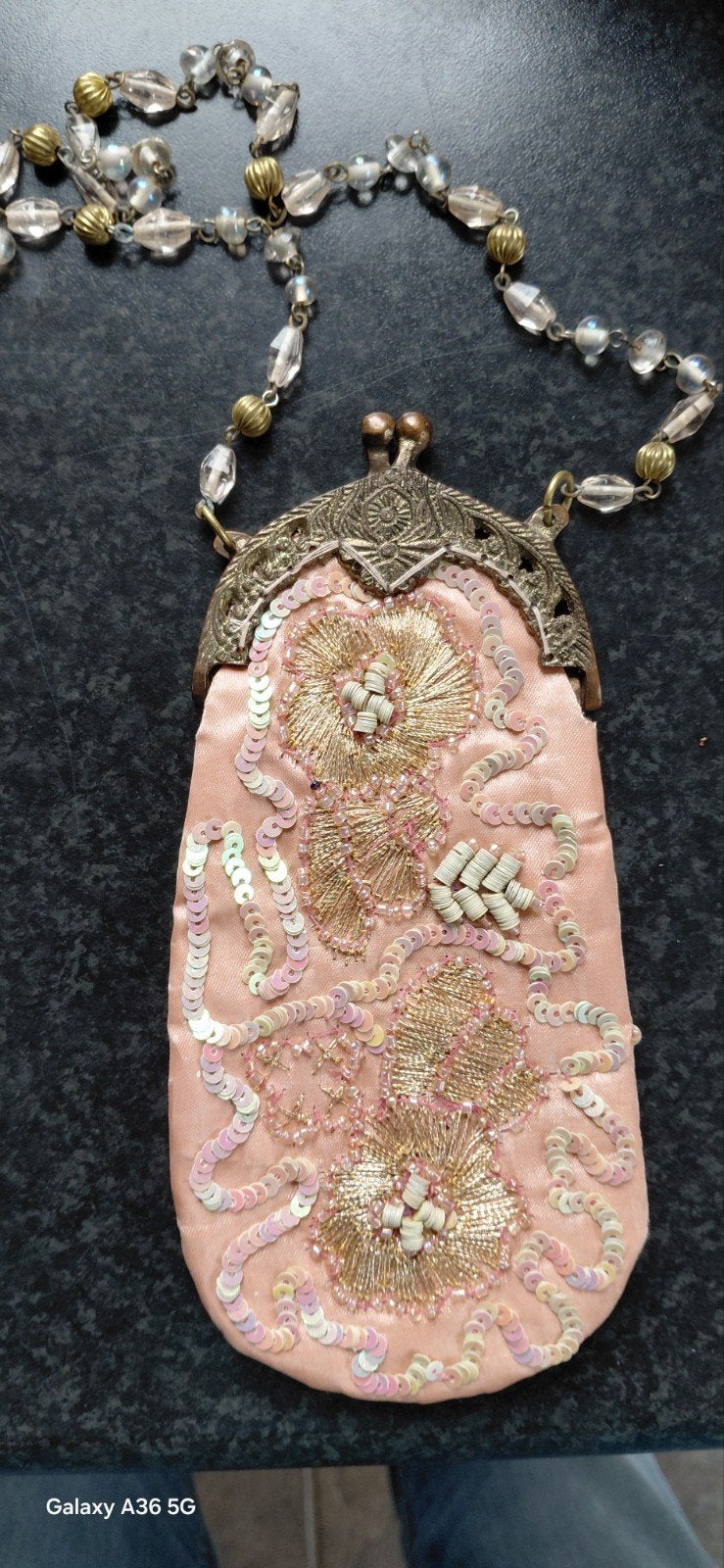 Vintage Roze Avondtasje met Kralen en Borduurwerk, Antiek en Kunst, Verzenden